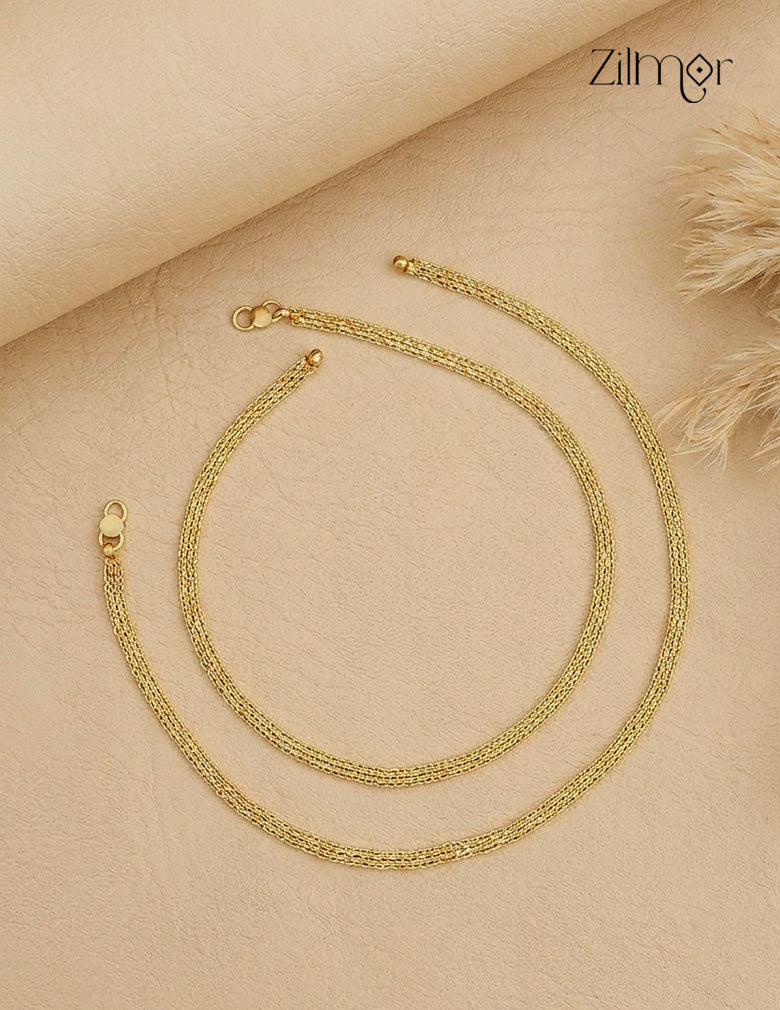18K Gold Plated Anklet Pair - KT1012454