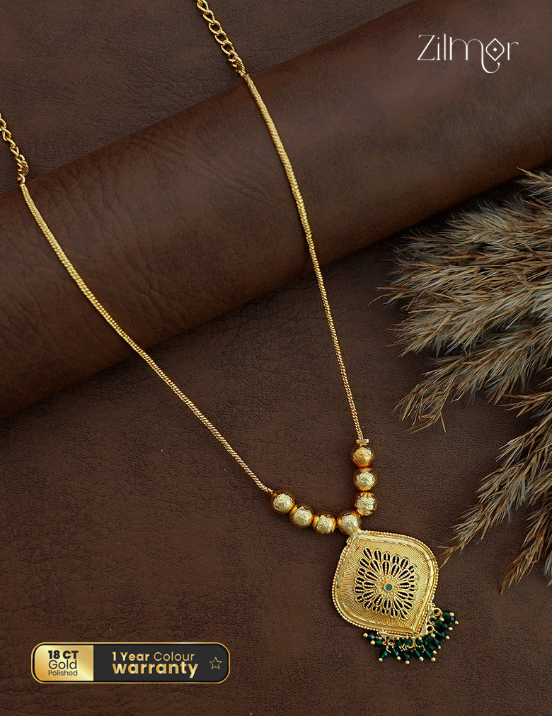 18K Gold Plated Floral Pendant Necklace - KF1012671