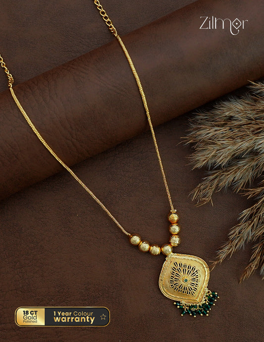 18K Gold Plated Floral Pendant Necklace - KF1012671
