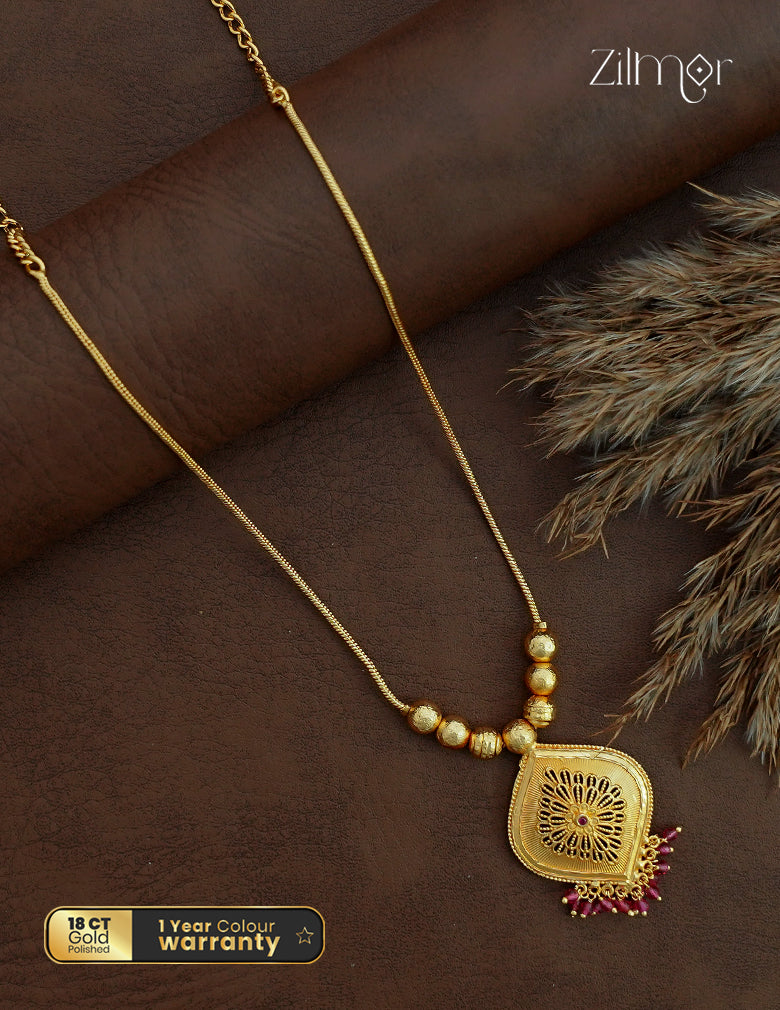18K Gold Plated Floral Pendant Necklace - KF1012671