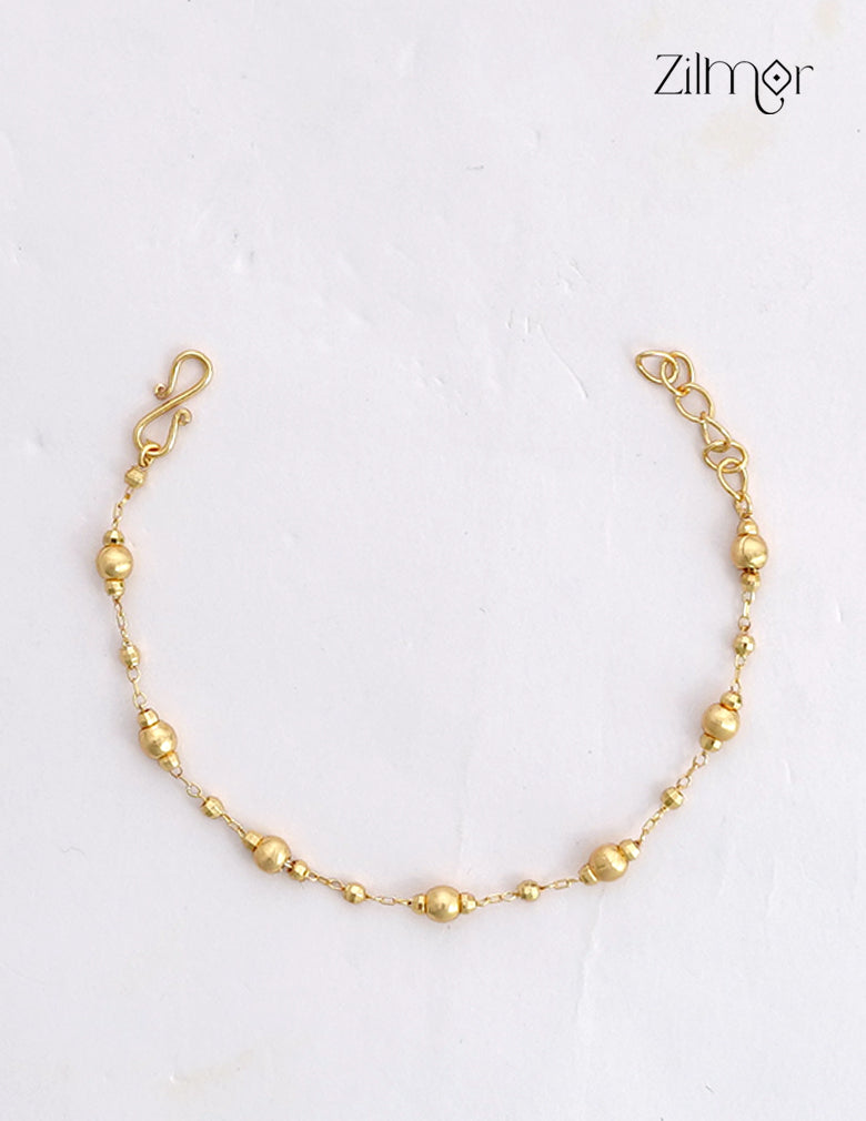 18K Gold Plated Ball Bead Station Chain Bracelet - SK1012606