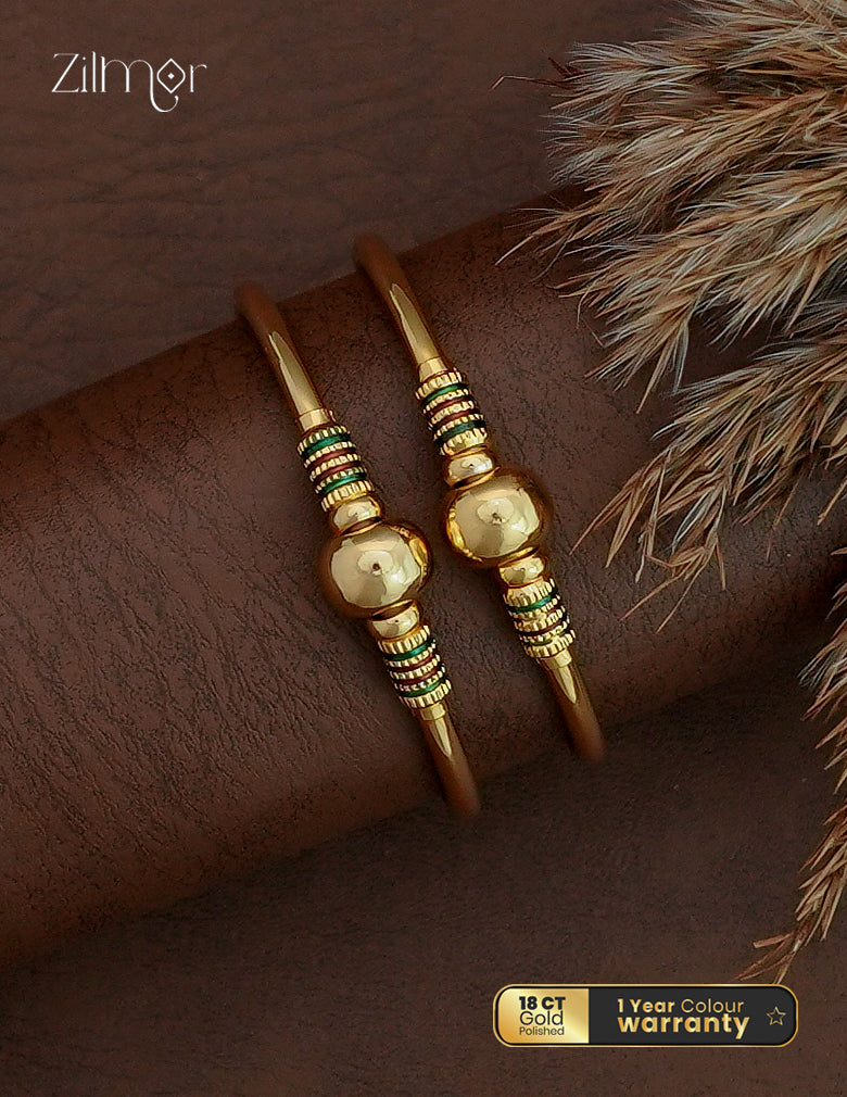 18K Gold Plated Bangle Pair - SG1012817