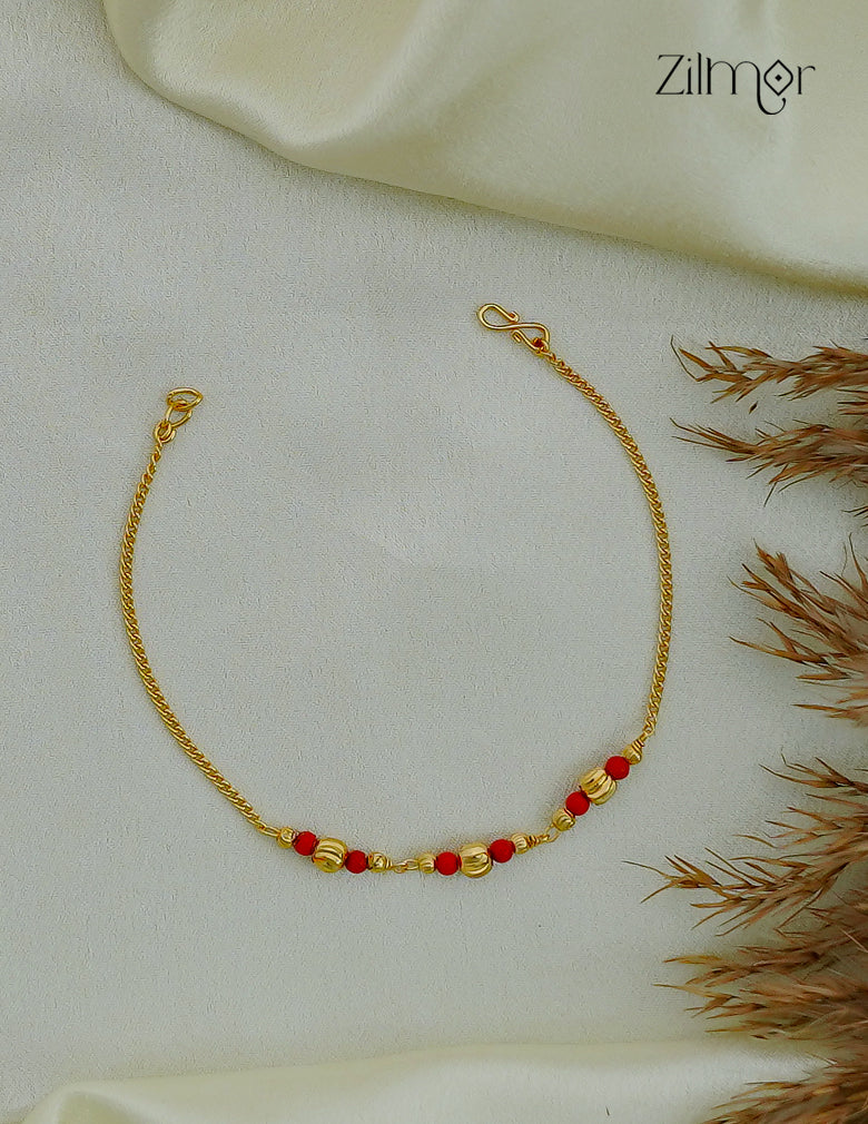 18K Gold Plated Coral Bead Bracelet  - PP1012584