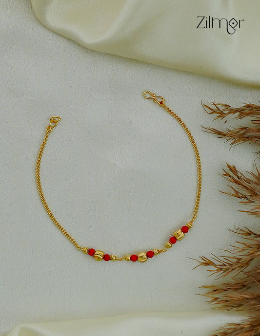 18K Gold Plated Coral Bead Bracelet  - PP1012584