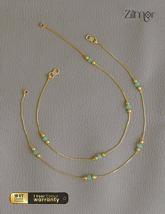18K Gold Plated Bead Pair Anklet - KT1012326