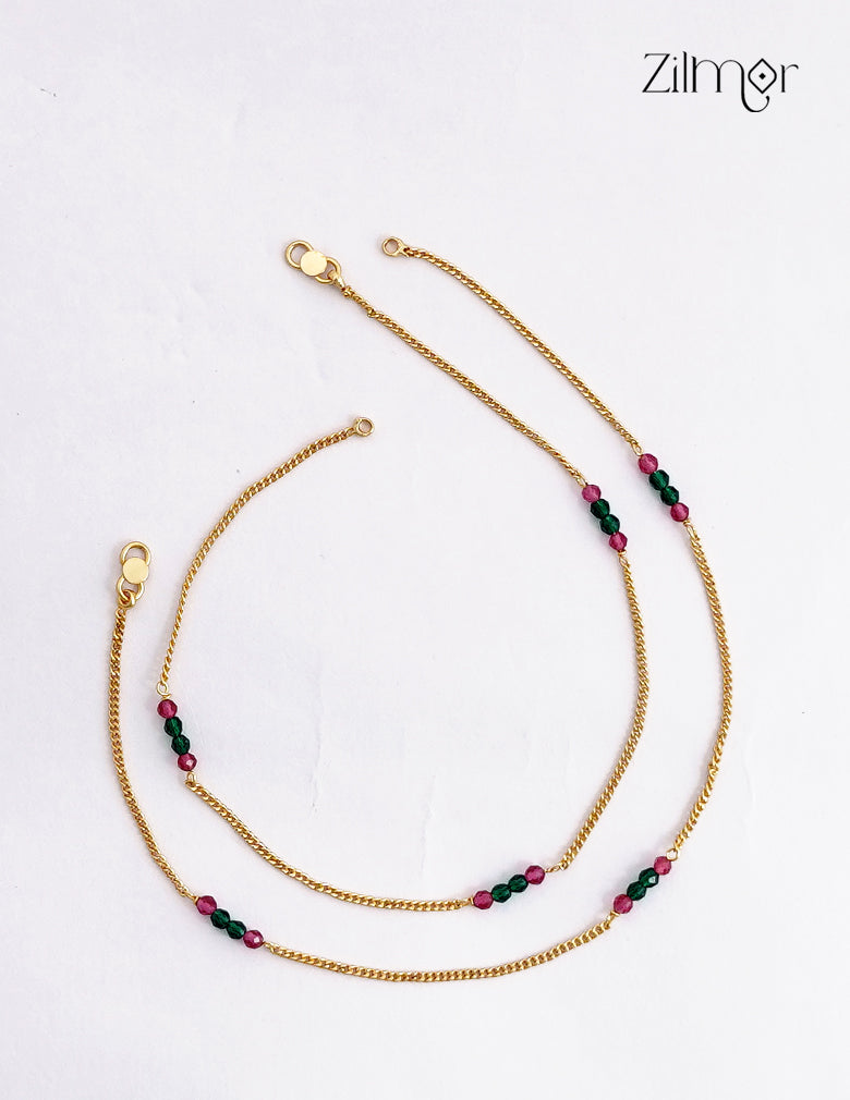 18K Gold Plated Bead Pair Anklet – TR1012524
