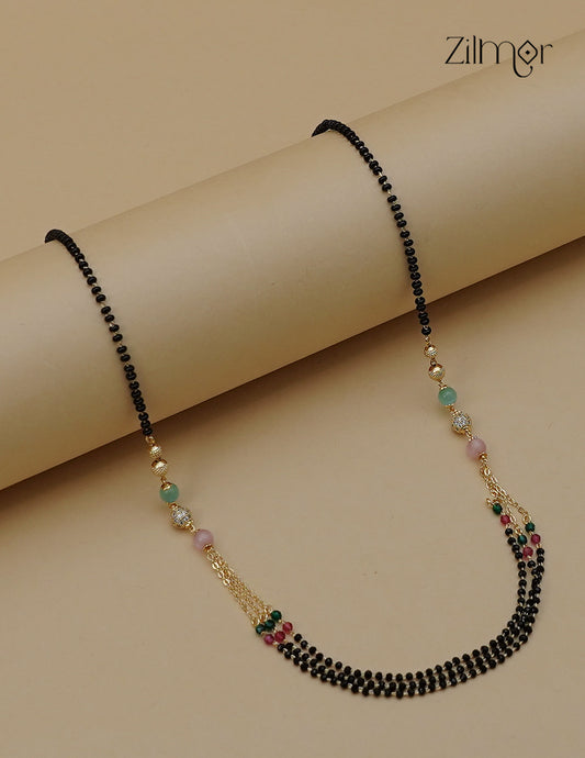 18K Gold Plated Beads Layer Mangalsutra  Necklace - PE1012873