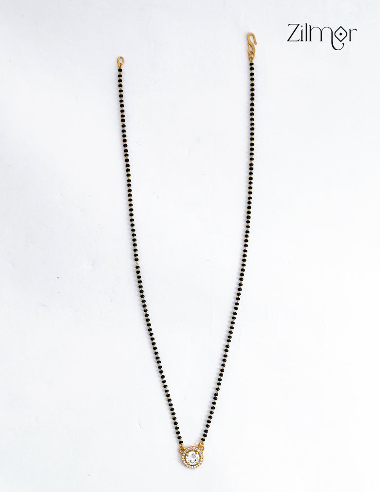 18K Gold Plated Black Bead Mangalsutra Necklace - SG1012623