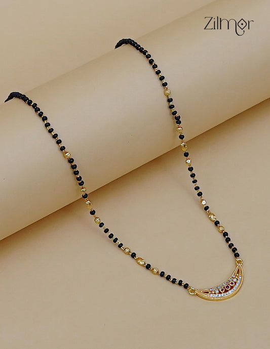 18K Gold Plated Black Bead Mangalsutra Necklace - SG1012836