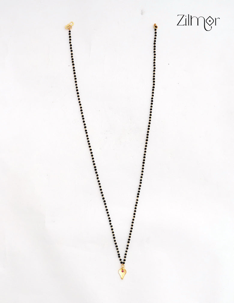 18K Gold Plated Black Bead Thaali Pendant Mangalsutra Necklace - AG1012778