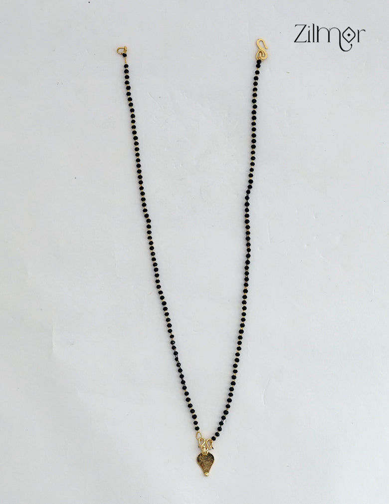 18K Gold Plated Black Bead Thaali Pendant Mangalsutra Necklace - SK1012732