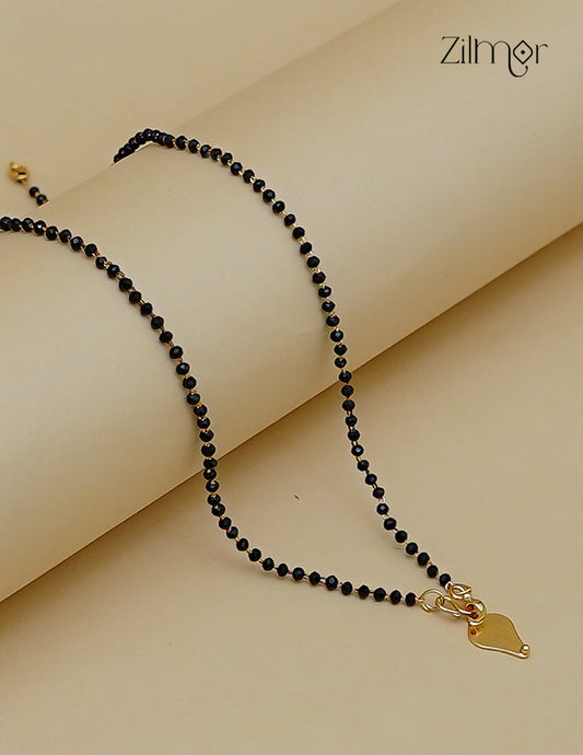18K Gold Plated Black Bead Thaali Pendant Mangalsutra Necklace - SK1012732