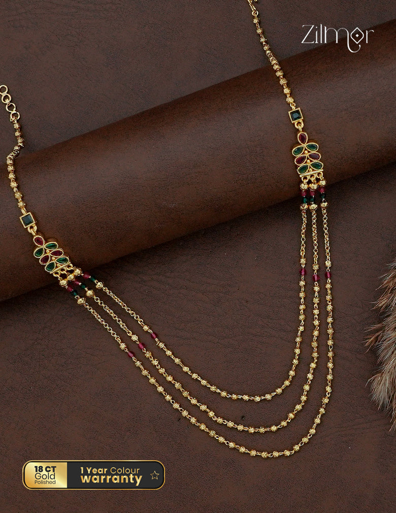 18K Gold Plated Beads Layer Necklace - PE1012871