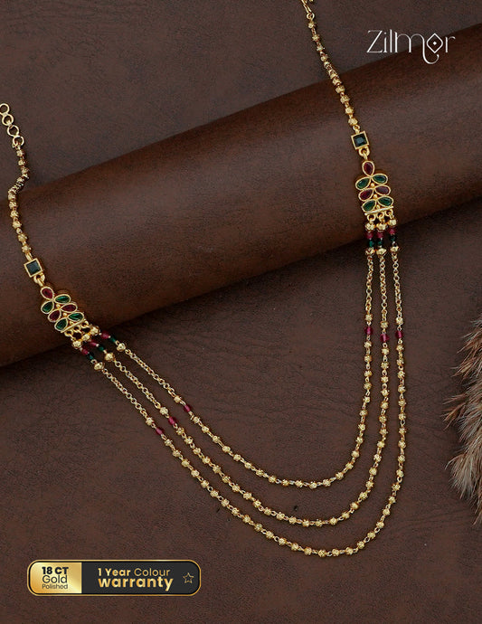 18K Gold Plated Beads Layer Necklace - PE1012871