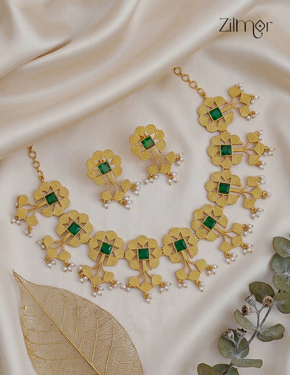 18K Gold Plated Bridal Choker Necklace Set - ZS1012428