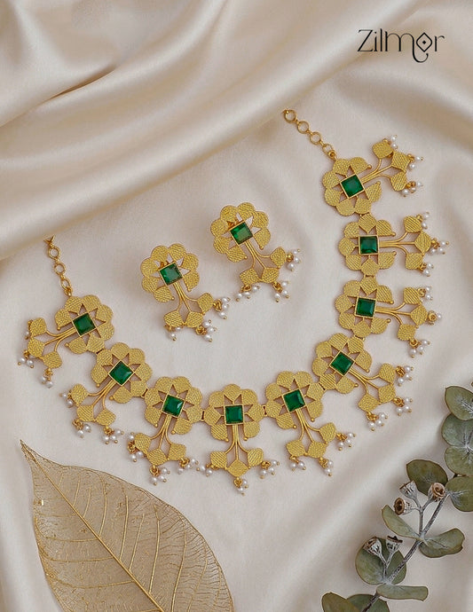 18K Gold Plated Bridal Choker Necklace Set - ZS1012428