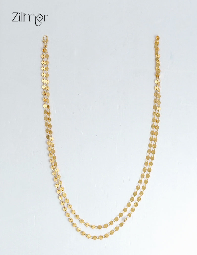 18K Gold Plated Coin Disc Chain Necklace & Bracelet Combo Set - KT1012453