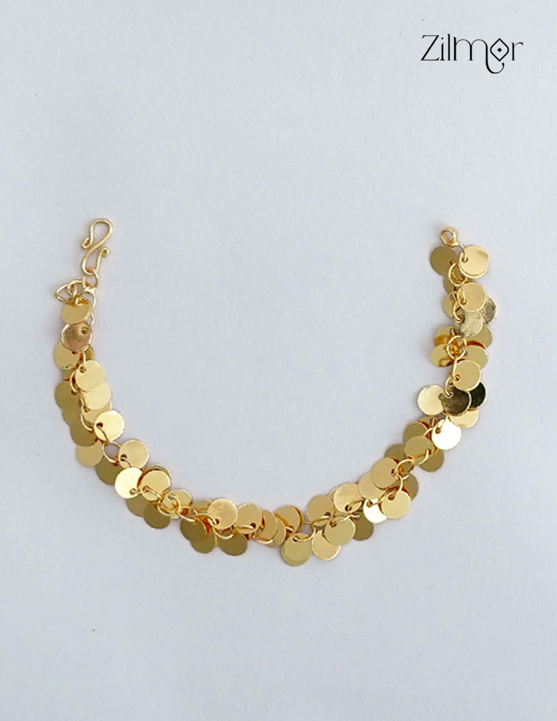 18K Gold Plated Coin Disc Charm Bracelet - KT1012476