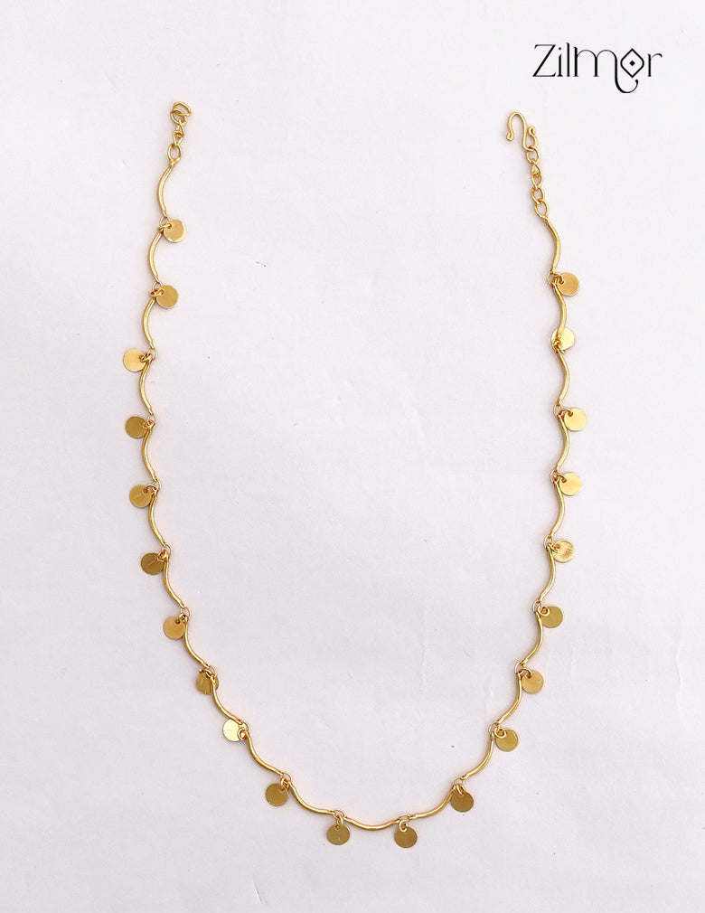 18K Gold Plated Coin Disc Charm Choker Necklace - KT1012533