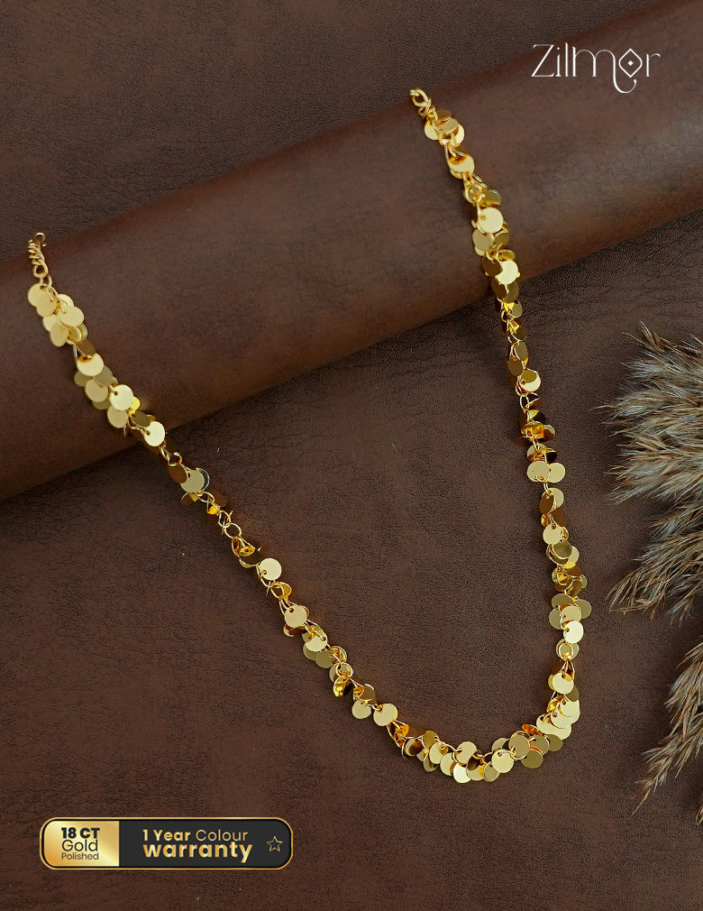 18K Gold Plated Coin Disc Charm Necklace - KT1012473