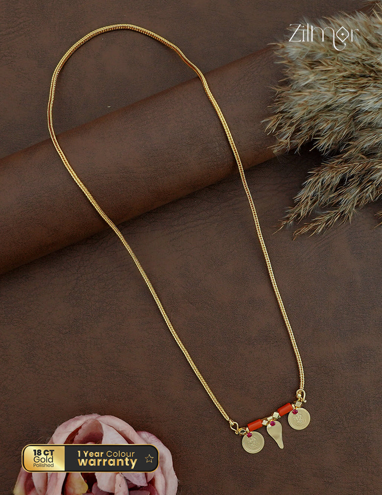 18K_Gold_Plated_Coral_Bead_Thaali_Chain_with_Lakshmi_Coin_Pendant_Necklace_-_