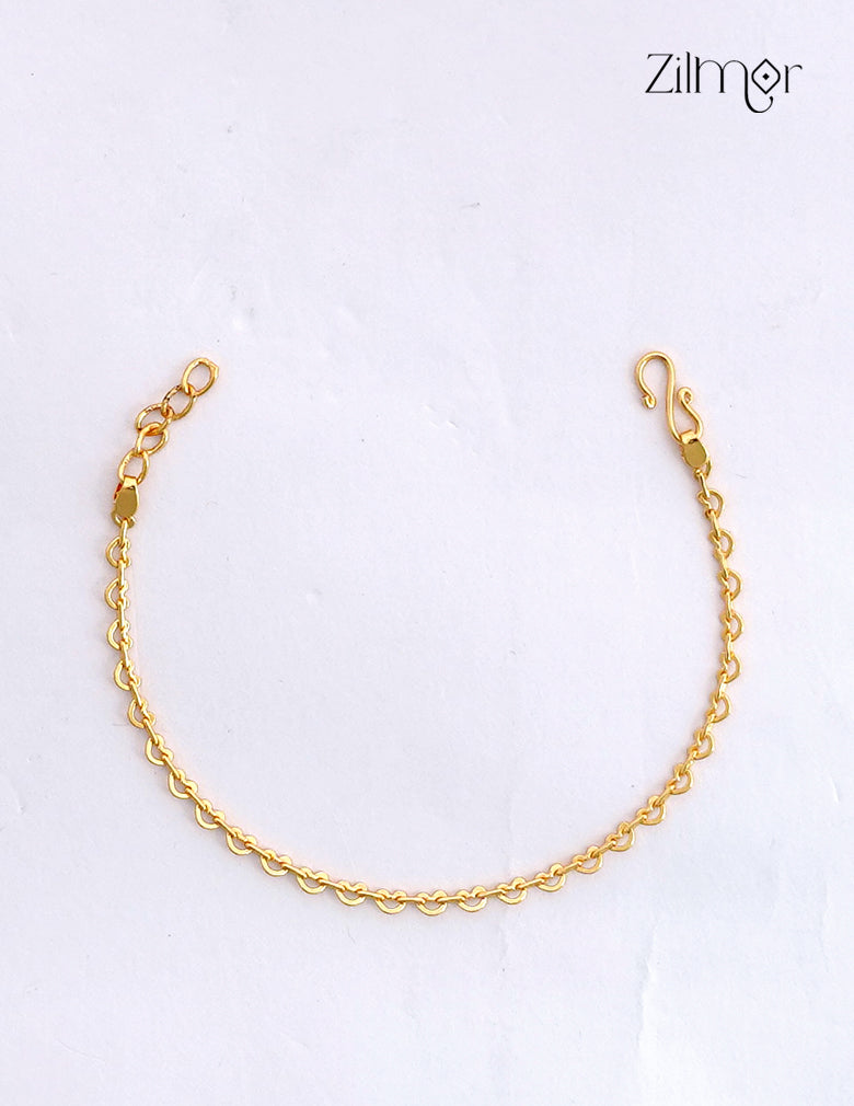 18K Gold Plated Crescent Link Chain Bracelet - KT1012613