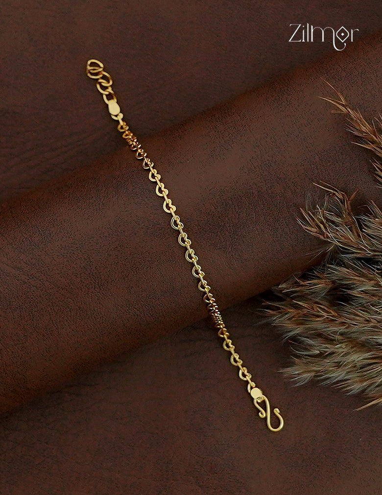 18K Gold Plated Crescent Link Chain Bracelet - KT1012613