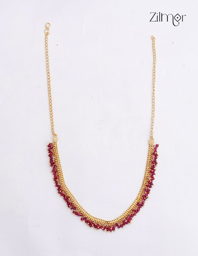 18K Gold Plated Crystal Bead Cluster Chain Necklace - KF1012670