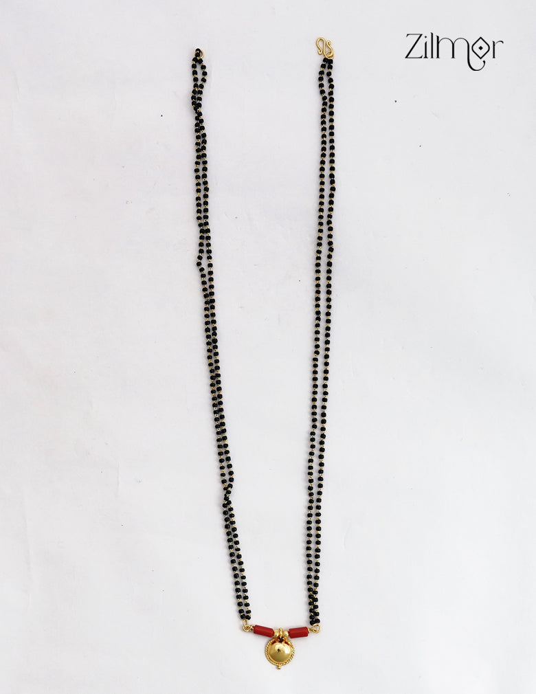 18K Gold Plated Double Layer Coral Bead Mangalsutra Necklace - ZG1012718