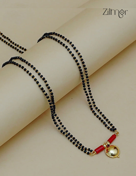 18K Gold Plated Double Layer Coral Bead Mangalsutra Necklace - ZG1012718