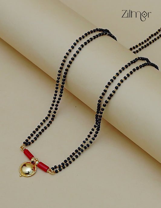 18K Gold Plated Double Layer Coral Bead Mangalsutra Necklace - ZG1012718