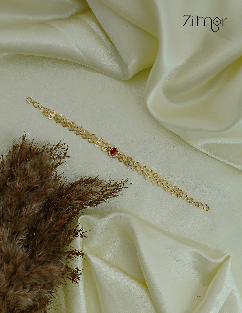 18K Gold Plated Double Layer Heart Chain Bracelet - TR1012518