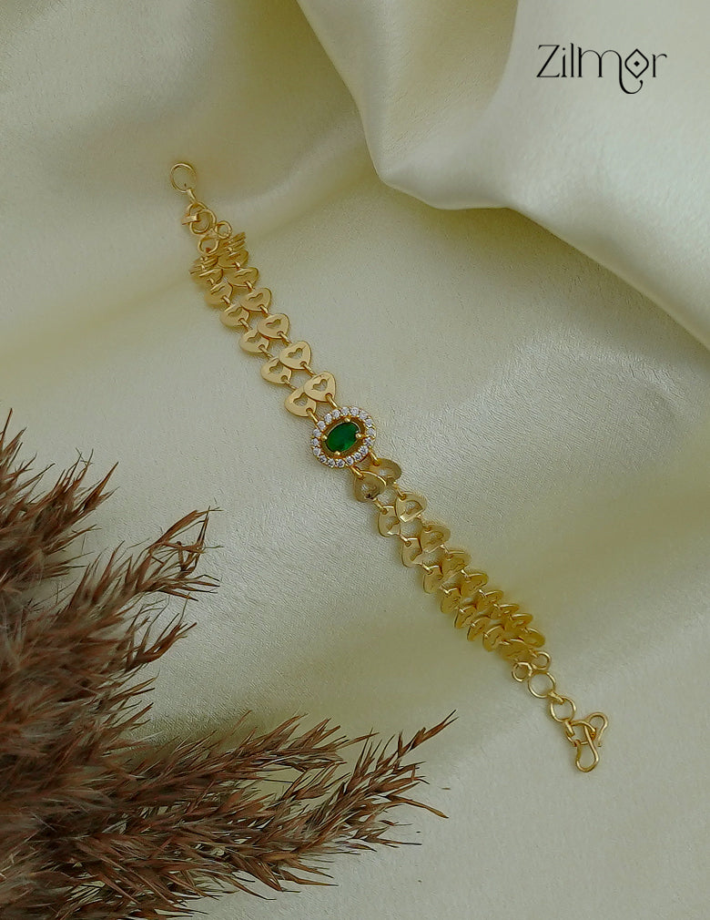 18K Gold Plated Double Layer Heart Chain Bracelet - TR1012518