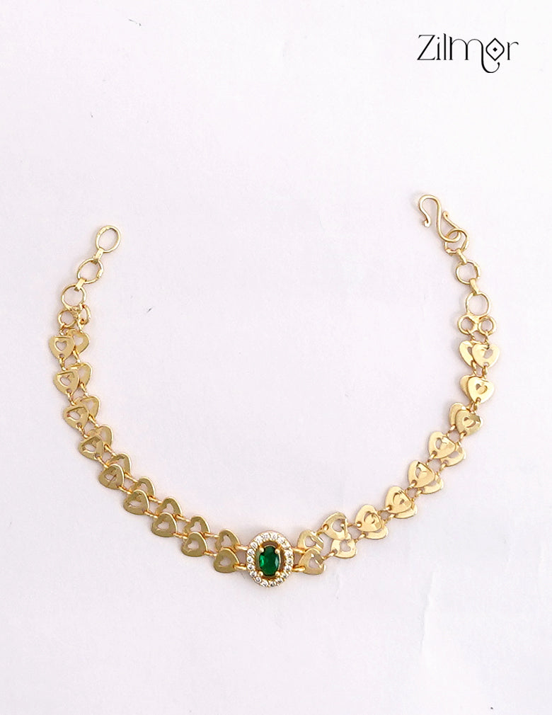 18K Gold Plated Double Layer Heart Chain Bracelet - TR1012518