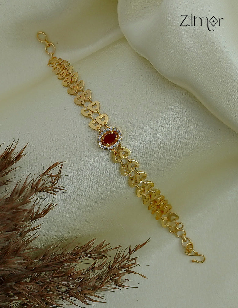 18K Gold Plated Double Layer Heart Chain Bracelet - TR1012518