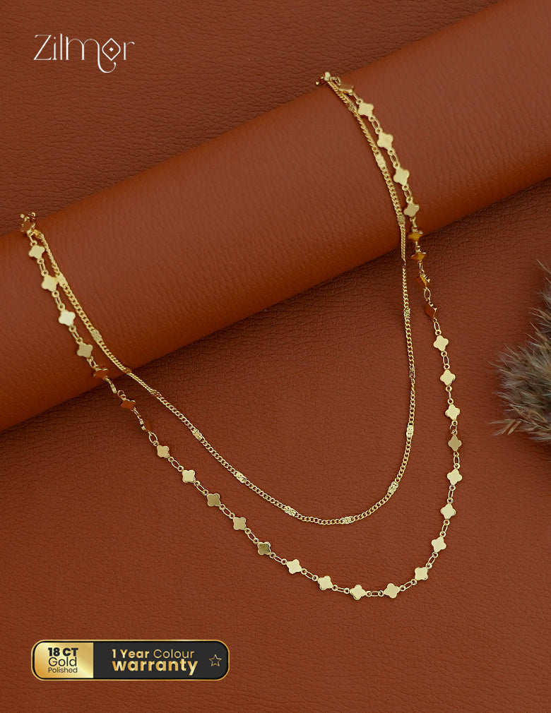 18K Gold Plated Double Layer Necklace - KT1012432