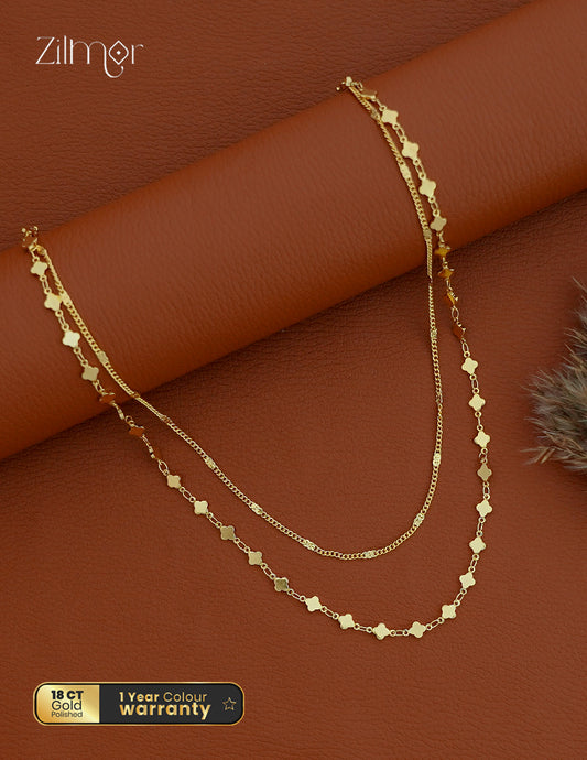 18K Gold Plated Double Layer Necklace - KT1012432