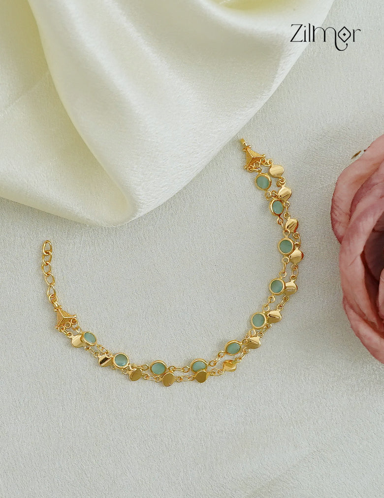 18K Gold Plated Double Layer Semi Precious Stone Bracelet - KY1012571