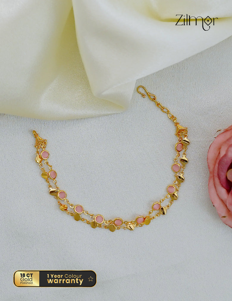 18K Gold Plated Double Layer Semi Precious Stone Bracelet - KY1012571