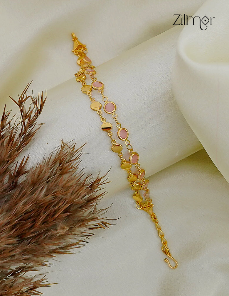 18K Gold Plated Double Layer Semi Precious Stone Bracelet - KY1012571