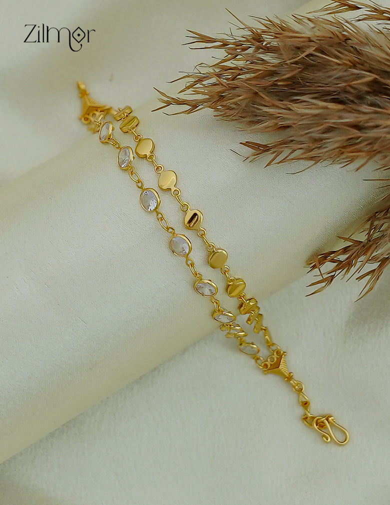 18K Gold Plated Double Layer Semi Precious Stone Bracelet - KY1012571