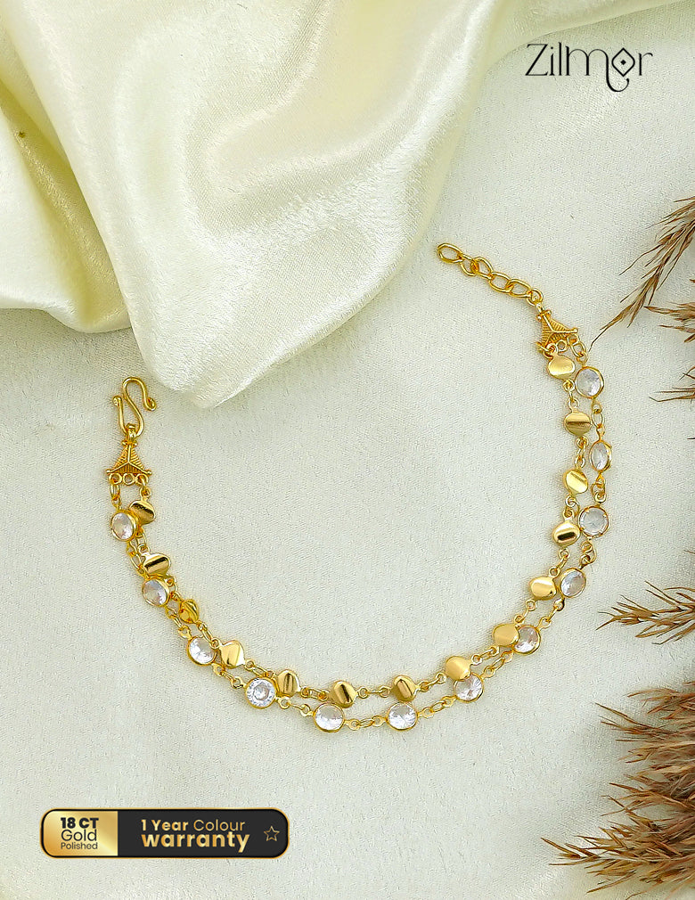 18K Gold Plated Double Layer Semi Precious Stone Bracelet - KY1012571