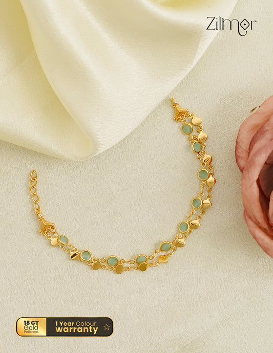 18K Gold Plated Double Layer Semi Precious Stone Bracelet - KY1012571