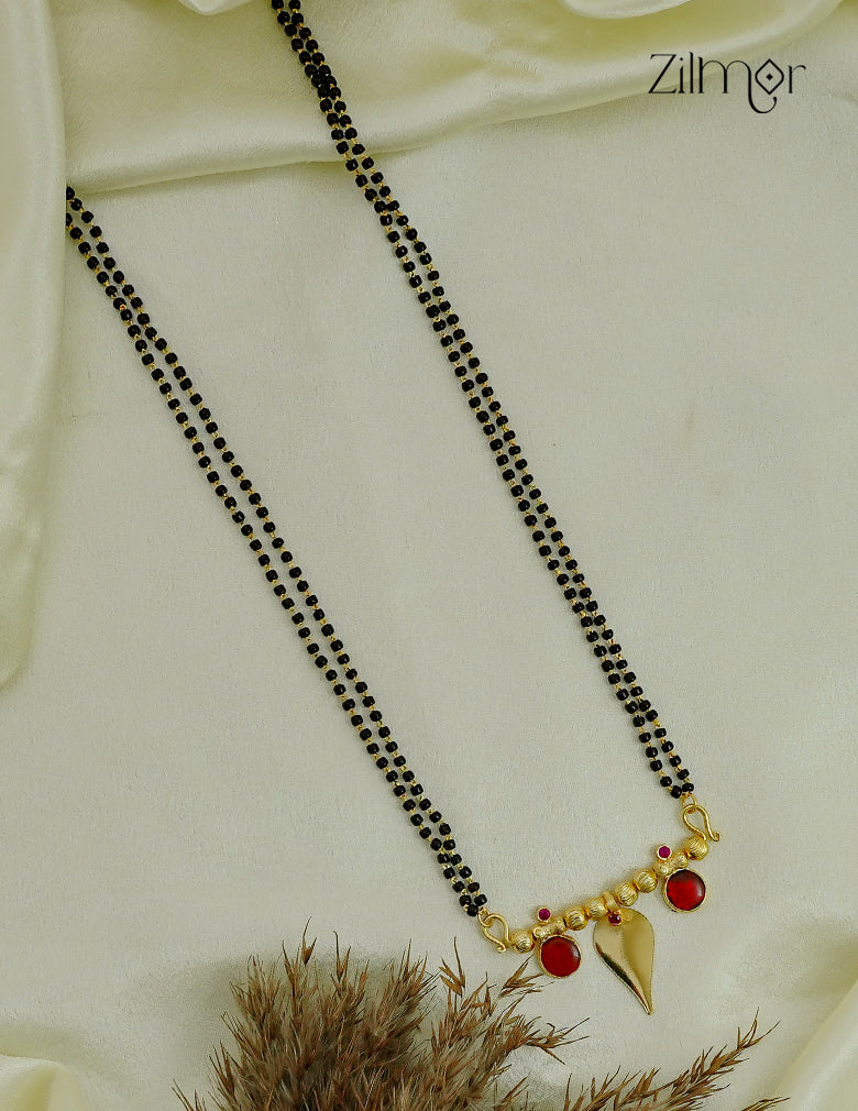 18K Gold Plated Double Layer Thaali Palakka Stone Mangalsutra Necklace - ZG1012717