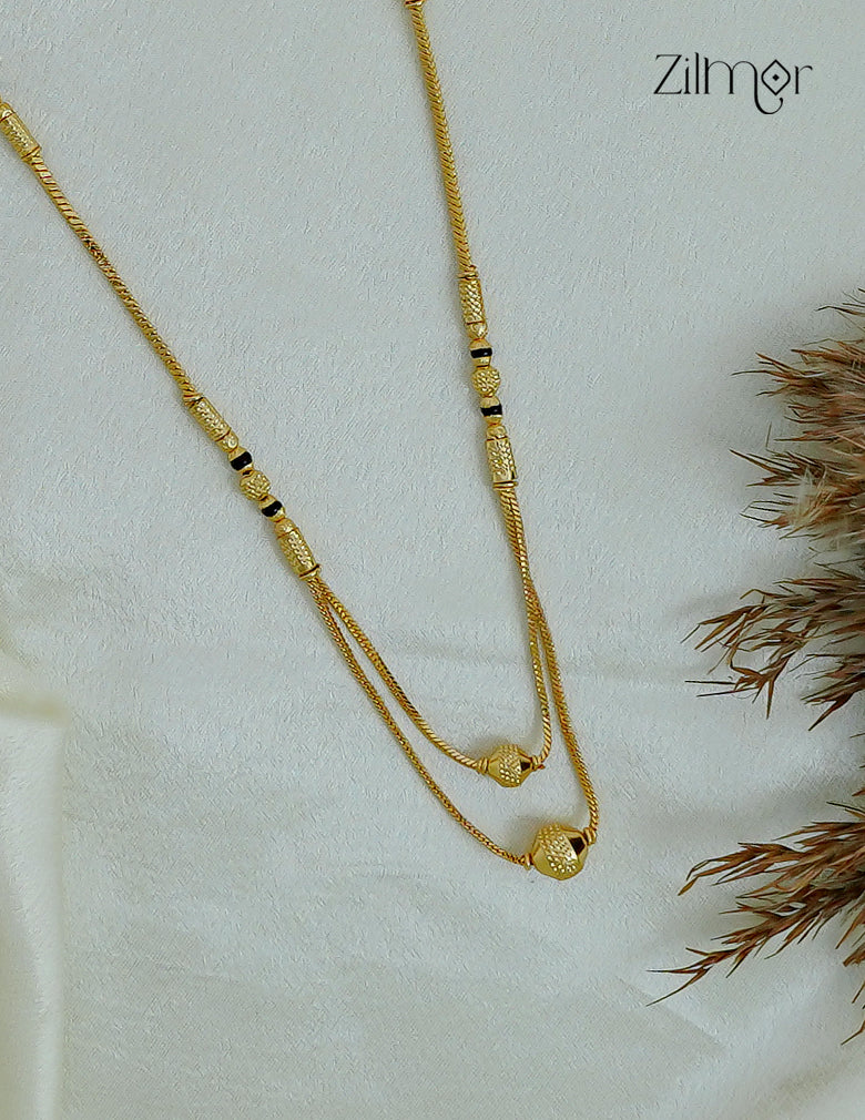 18K Gold Plated Double Strand Mangalsutra Chain Necklace - SG1012617