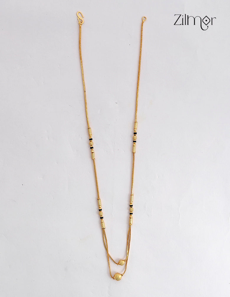 18K Gold Plated Double Strand Mangalsutra Chain Necklace - SG1012617