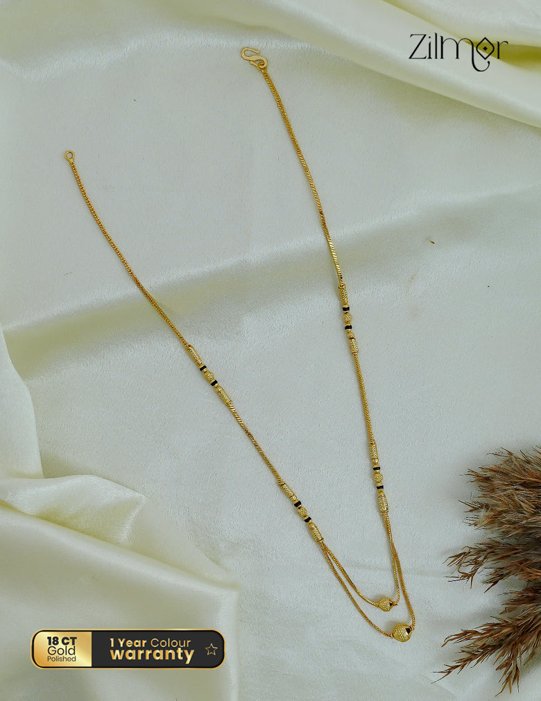 18K Gold Plated Double Strand Mangalsutra Chain Necklace - SG1012617