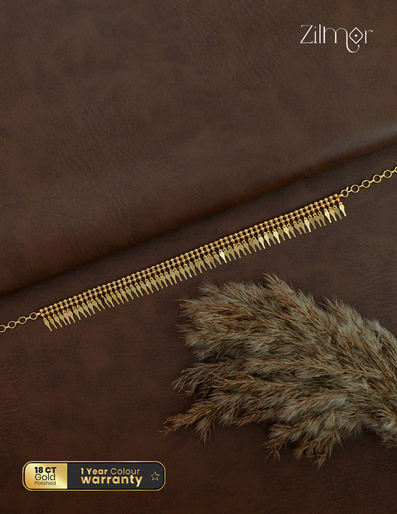 18K Gold Plated Elakkathali Choker Necklace - AC1012625