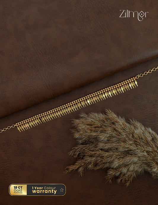 18K Gold Plated Elakkathali Choker Necklace - AC1012625