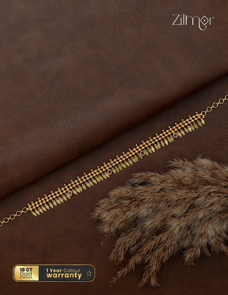 18K Gold Plated Elakkathali Choker Necklace - AC1012628